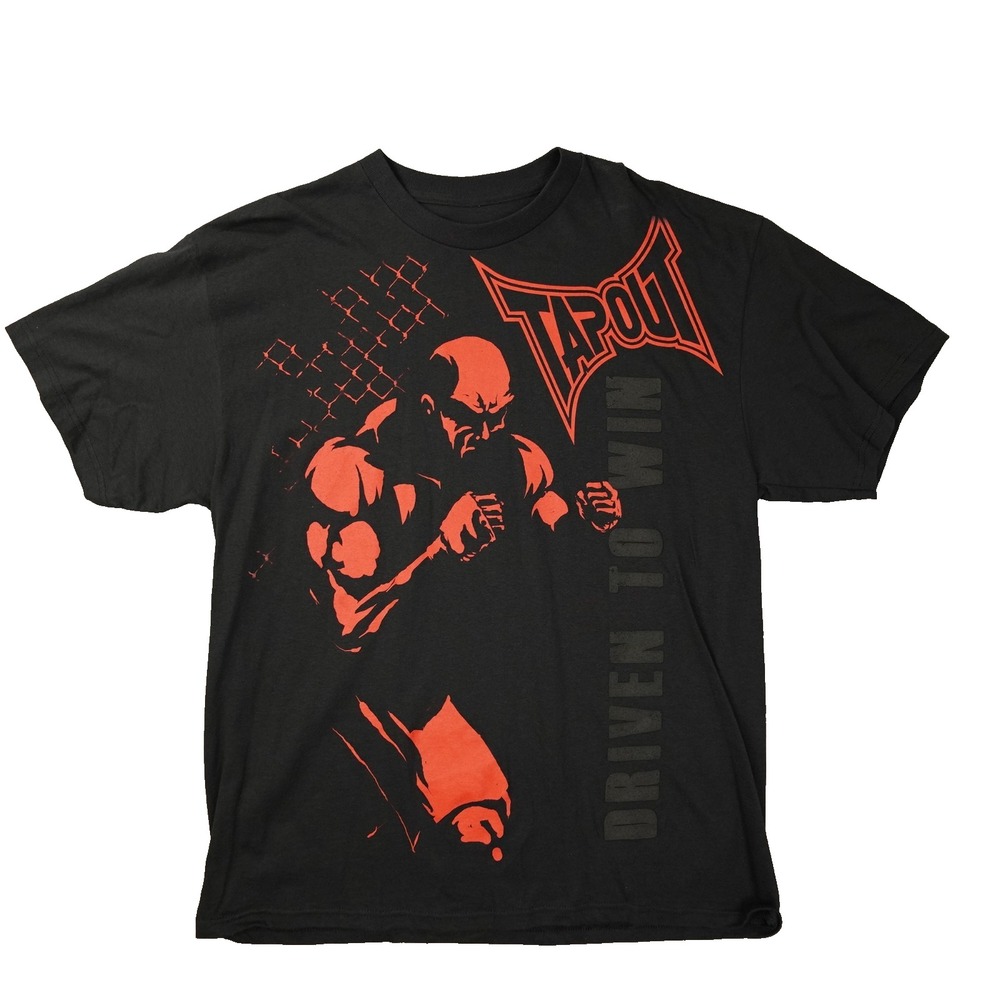 Tap Out Driven To Win Graphic T Shirt Men's XL Black Red MMA Fighter Graphic